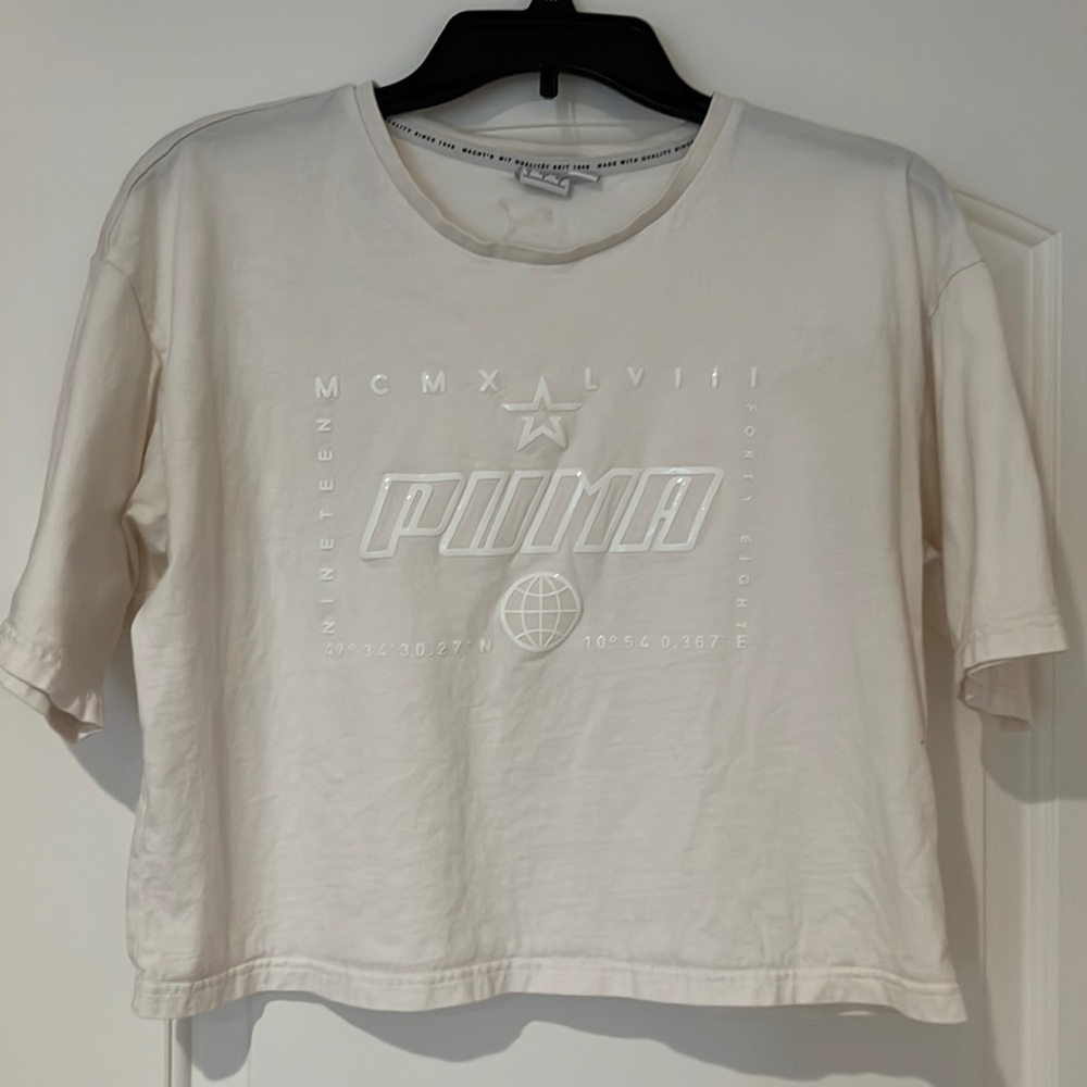 White Puma Cropped T-Shirt